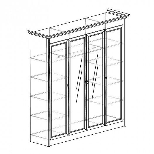 Шкаф 4-х дверный "Флоренция" №657 - Шкаф 4-х дверный "Флоренция" №657, внутреннее наполнение