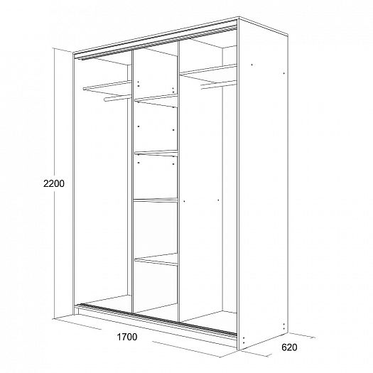 Шкаф-купе "Мираж-17.1" - Схема наполнения