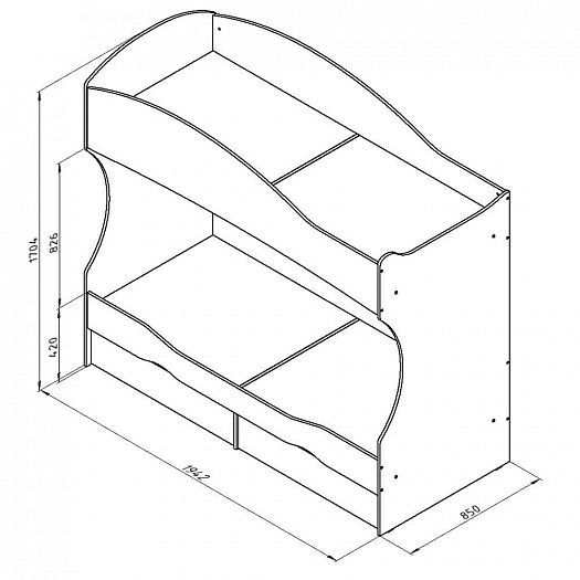 Кровать двухъярусная "Дельта" №20 - Кровать двухъярусная Дельта-20, размеры