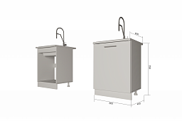Модуль под мойку "Лофт" Арт. ММ 60 (без столешницы)