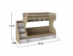 Кровать двухъярусная "Оксфорд" с лестницей СМ-139.11.012