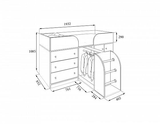 Кровать-чердак Астра 5 - Кровать чердак Астра 5 - схема
