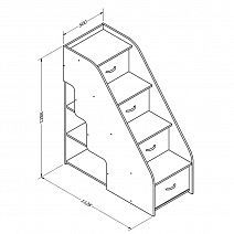 Лестница-комод "Дельта" №23.02