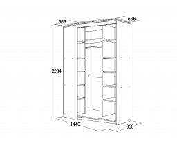 Шкаф-купе угловой "Ольга-13" Правый