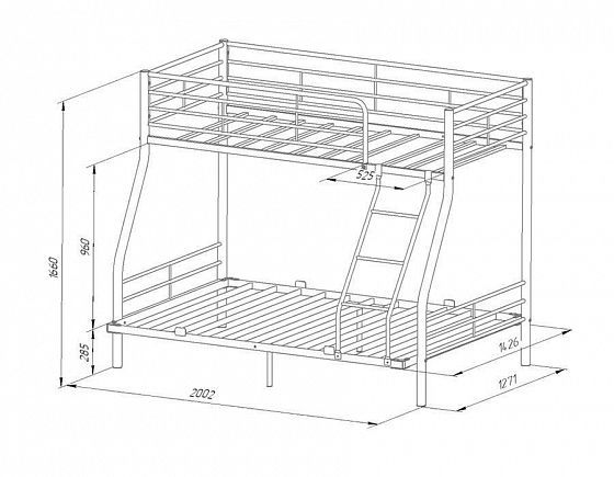 Кровать двухъярусная "Гранада-2 140" - Схема