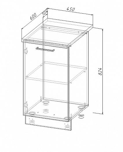 Модуль нижний "Лофт" Арт. МН 45 (без столешницы) - схема