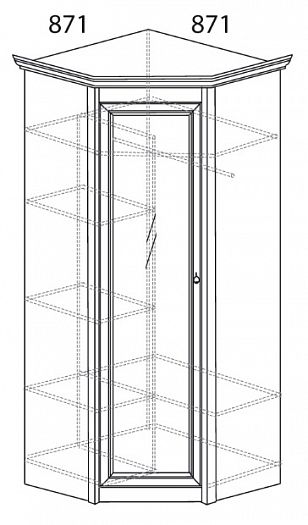 Шкаф угловой "Флоренция" №641 - Схема