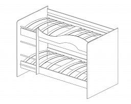 Двухъярусная кровать "Мая" без ящиков (латофлекс) **