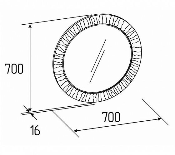 Зеркало навесное 59 "Brownie" - Схема