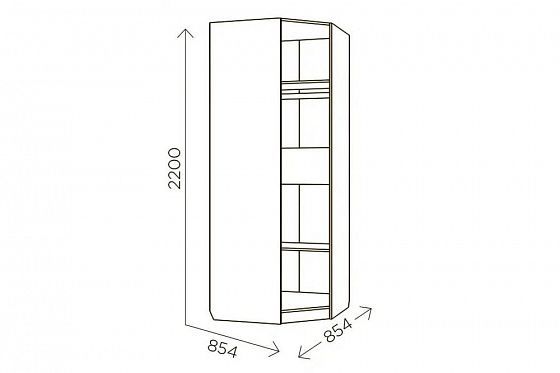 Шкаф угловой "Илия" М3 - Размеры